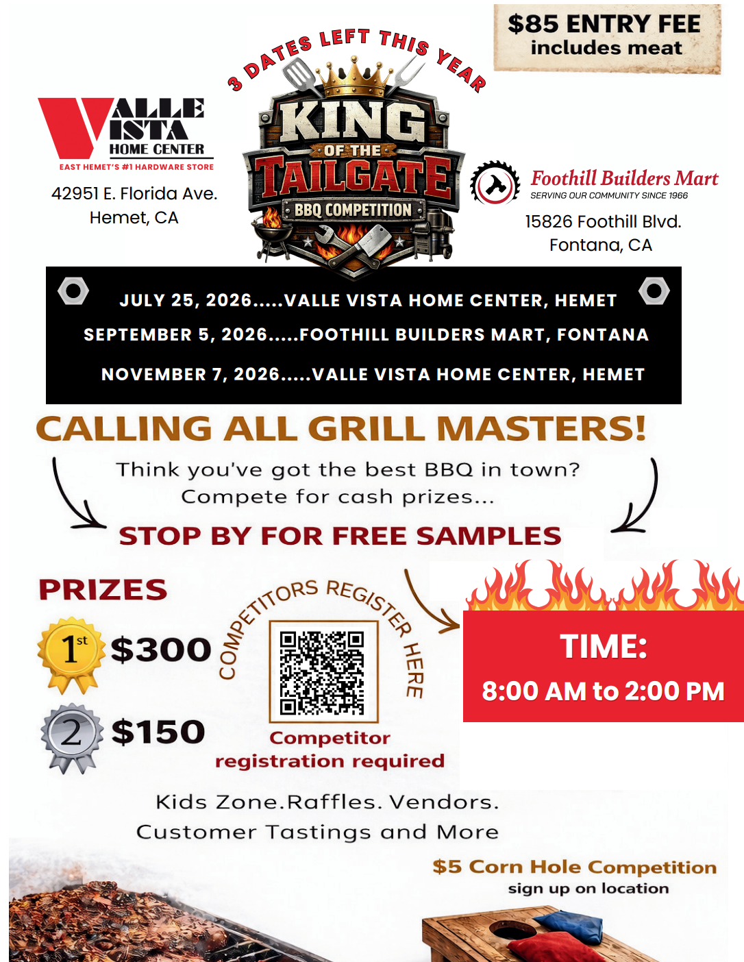 Flyer for the 2026 King of the Tailgate BBQ Competition.